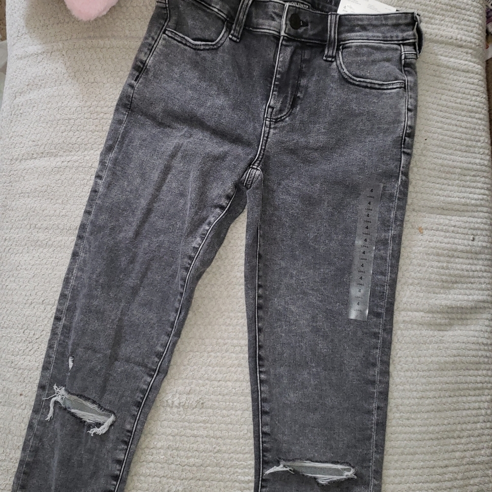 dark gray jeggings american eagle size 4 long